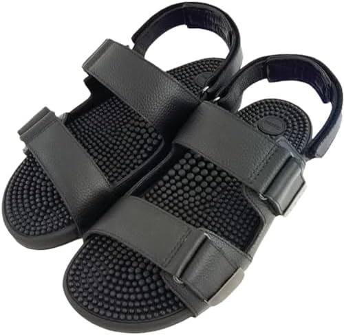 Kenkoh Japanese Health Sandals (Miyabi) - Massaging Insole With 1000 Nubs, Black, EU Size 38, For Natural Well-Being