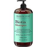 Majestic Pure Biotin Hair Shampoo - Hair Loss Shampoo for Thicker Hair - Infused with Vitamins, Nourishing and Volumizing, DHT Blockers, for Men &amp; Women - 16 fl oz