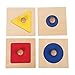 LEADER JOY Montessori Thick Single/Multiple Materials Insets Single Shape Puzzles Toddler Preschool Toys Learning Materials