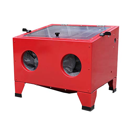 25 Gallon Bench Top Air Sandblasting Cabinet Sandblaster Blast 40-80PSI/5CFM Large Cabinet Red - Thumbnail 3