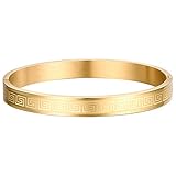 Tobert Women's Stainless Steel Bracelet Hollow Out Great Wall Cuff Bangle Wrist Band