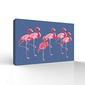Canvas Wall Art for Living Room,Bedroom Home Artwork Paintings Flamingos Ready to Hang - 12x18 inches