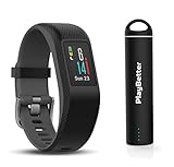 Garmin vivosport (Slate, Small/Medium) Bundle with PlayBetter Portable Power Bank (2200mAh) | On-Wrist Heart Rate, 24/7 Activity Tracker, Color Display | GPS Fitness Band