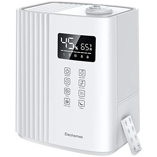 Elechomes SH8830 Warm and Cool Mist Humidifiers, 6.5 Liter Top Fill Humidifier for Large Room, Bedroom, Baby Room and Plants, Auto Mode & Ultra-Quiet Sleep Mode, Remote Control, Adjustable Mist, White