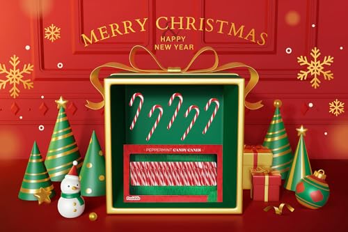FRUIDLES 12-PACK CHRISTMAS 5 INCH CANDY CANES SUCKERS, PEPPERMINT FLAVOR, INDIVIDUALLY WRAPPED (12-PACK)