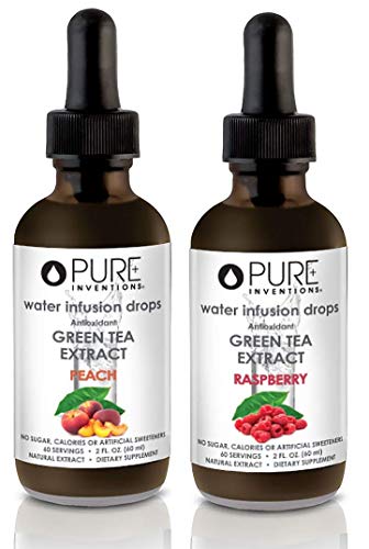 Pure Inventions, Antioxidant Green Tea Extract Water Infusion Drops - 2 fl. Ounce (Peach and Raspberry)