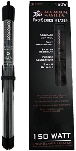 150 Watt Professional Submersible Heater for Freshwater & Saltwater Aquariums, Aquaculture, Terrariums & Hydroponic Systems! Heats 40 Gallon to 50 Gallon Aquariums.