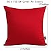 Thmyo 4-Pack 100% Cotton Comfortable Solid Decorative Throw Pillow Cases Square Cushion Cover Pillowcases Sublimation Blank Christmas DIY Throw Pillow Covers for Sofa Bed Car(18x18 inch/ 45x45cm,Red)