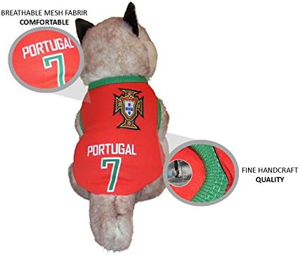 JerzeHero Dog Soccer Jersey ✓ All National Teams ✓ Hand Crafted Superior Quality ✓ 100% Polyester Breathable Fabric Comfort Technology ✓ All Dog Sizes XL L M S XS (Portugal, XL)