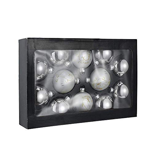 Japanese Ceramic Wind Chime with Copper Bell: Handmade Garden Decor, Ornaments Hand-Painted Baubles for Christmas Tree Decoration (White)