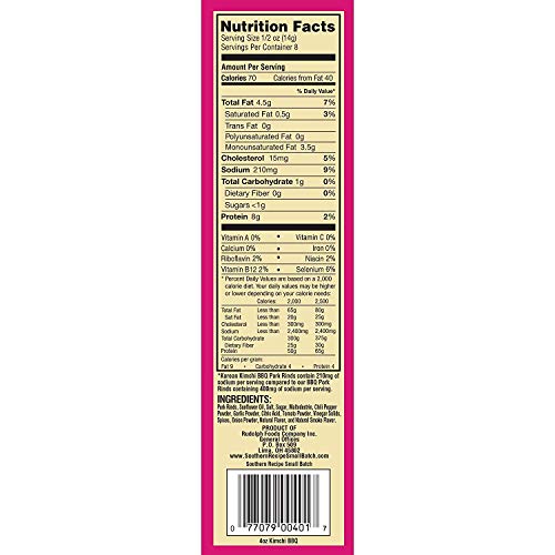 Korean Kimchi BBQ Fried Pork Rinds Southern Recipe Small Batch Keto Friendly, Gluten Free