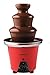 Ovente 2-Tier Chocolate Fondue Fountain Stainless Steel, 12 inch, Red (CFS53R)