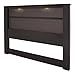 South Shore Gloria Headboard with Lights, King 78-Inch, Chocolate Brown & Zebrano