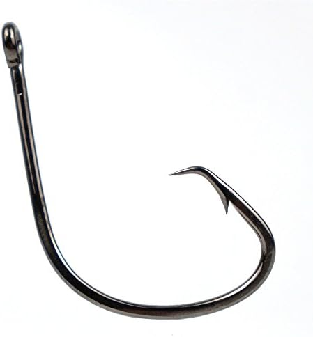 Eupheng EP-7381 Sports Circle High Carbon Steel Forged M (Marine) Black Nickel Plated Fishing Hooks Sizes 1# to 5/0# Optional 40PCS 85PCS Great Value Pack (1#-2/0# 85PCS, Black Nickel)
