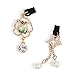Mavis's Diary 2 Pcs Bling Diamond Dust Plugs/Cell Charms/Date Cable Jack for iPhone 12/11/XS/XR/8/7/6/SE iPhone Charging Cable Jack - Green Rose&Pearl
