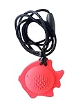 chubuddy Chewable Fish Pendant Chewie, Non-Toxic Material-Red