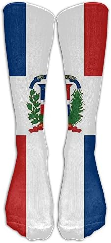 Dominican Republic Flag Tube Socks For Women & Men - Graduated Athletic Fit For Running, Nurses, Flight Travel, Skiing & Maternity Pregnancy - Boost Stamina & Recovery