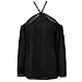 Strapless T-shirt,Laimeng Women Fashion Irregular Strapless Chiffon T-shirt (S, Black)