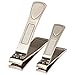 Spa's Premium Nail Clipper Set with Built-In Nail Files, Stainless Steel Fingernail Clippers and Toenail Clippers, Velvet String Carrying Pouch - Professional Spa Quality Precision Nail Care Tools
