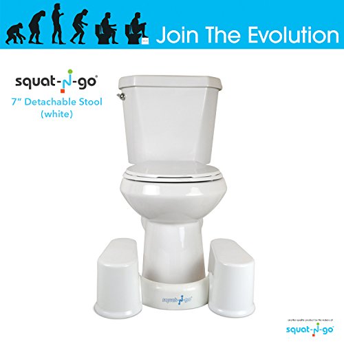 Squat N Go Detachable Space Saver Toilet Stool with Travel Bag and Poop Guide, 7-Inch