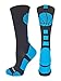 MadSportsStuff Basketball Logo Athletic Crew Socks, Medium - Black/Electric Blue