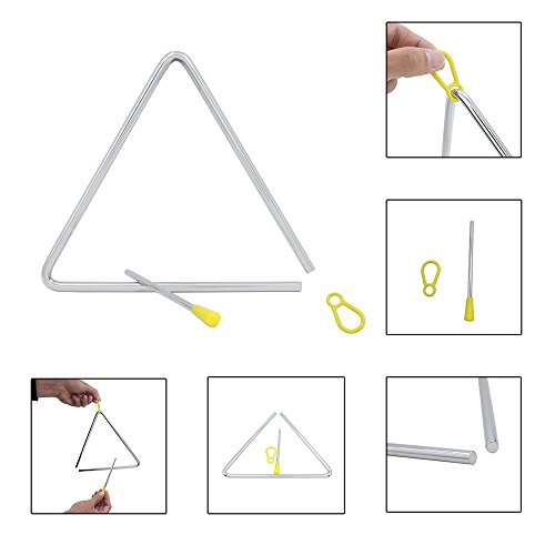 WINGONEER Musical Steel Triangle with Striker - 8 inch