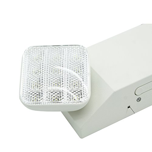 Ainfox 6Pack LED Emergency Exit Light, Dual Head Hardwired with Battery Back-up Ultra Bright 120V/277VAC White (6 Pack) - Thumbnail 6