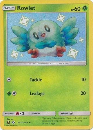 Pokemon Single Card Rowlet Shiny Vault Sv2 Sv94 Hidden Fates Amazon Co Uk Toys Games