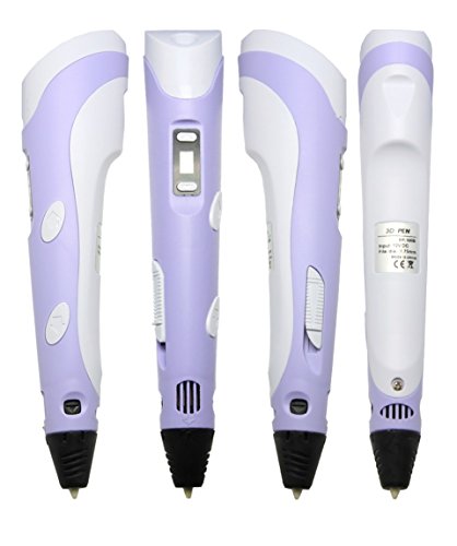 3D pen with LCD screen of 2nd Generation, Drawing kids 3D quality pen for DIY Art &amp; Craft (Purple)