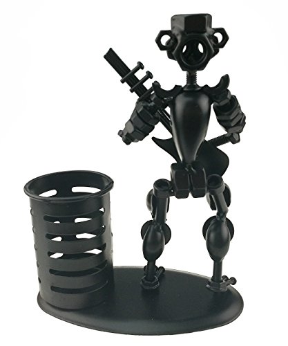 Creative Fashion Black Iron Musician Pen Container Holder For Home Office Desk Decoration Perfect Friend Child Toy Gift A05521-1(Electric Guitar) - Thumbnail 4