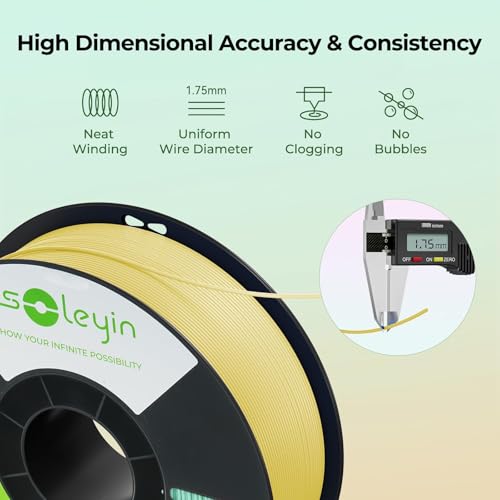 Creality Filamento Soleyin Ultra PLA 1,75 mm para Impressora 3D, Velocidade de 300 mm/s, Resfriamento e Modelagem Rápidos, Bobina de 1kg (2,2lb), para Creality Ender K1, K1C Series (Preto)