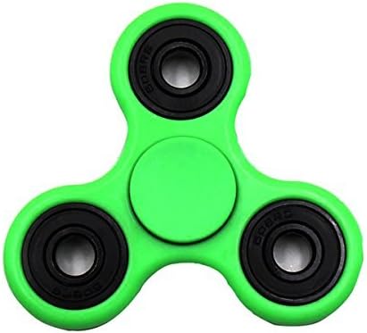 Mysterious Spinner Plastic Tri-Spinner Black EDC ADHD Focus Toy With Longer rotation and Smaller Friction, Great for Deep Thought &amp; Anxiety Relief (Green)