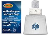 Miele Canister Allergen Plastic Collar Style G&N Paper Bags 5PK # C204