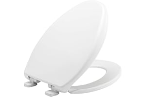 Bemis 7900TDGSL 000 Commercial Heavy Duty Front Plastic Toilet Seat with Cover Will Slow Close, Never Loosen & Reduce Call-Backs, Elongated, White