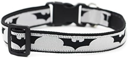happypettag Pet Collars - 2016 New Design Batman Heavy Duty Nylon Dark Knight Dog Collar. Width 3/4" Adjustable 8" up to 20". Durable Dog Collars, breaking strength 660lbs. Size Available XS, S, M, L
