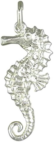 Sterling Silver Seahorse Pendant On A Snake Necklace