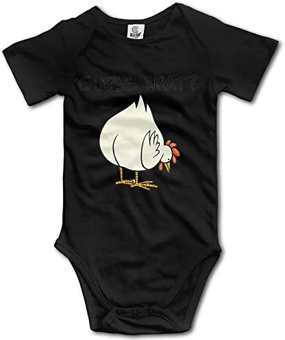 Baby 100% Cotton Short Sleeve Onesies Toddler Bodysuit Guess What Chicken Butt Jumping Clothes