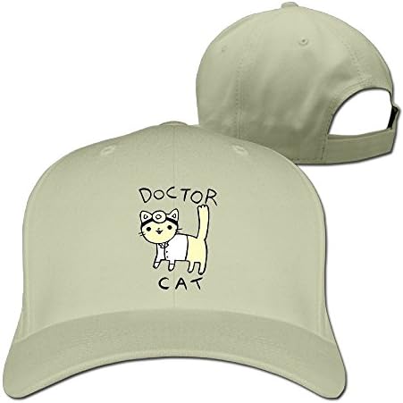 Doctor Cat Unisex Adjustable Football Hat &amp; Cap Natural