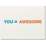 American Greetings You Equal Awesome Thank You Greeting Card with Thick Stock Paper