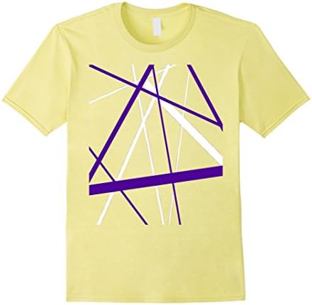 Mens Violet Purple and White Stripes Abstract Pattern T-Shirt XL Lemon