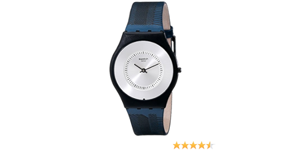 Amazon.com: Swatch Women's Petrol Energy Blue Leather Watch SFB143 : Swatch:  Clothing, Shoes \u0026 Jewelry