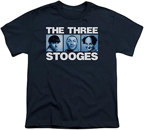The Three Stooges The Three Squares Big Boys Shirt Navy XL