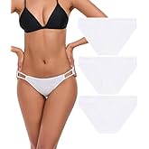 ANLIQI String Bikini Underwear for Women Soft Stretch Modal Bikini Panties High Cut Stretch Ladies Hipster Panty S-3XL