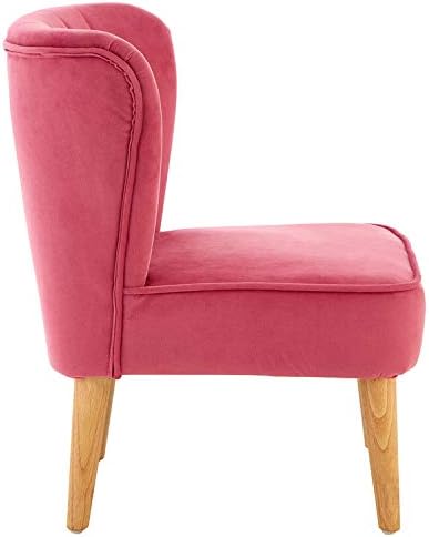 Mia Kids Chair, Children's Furniture, Polyester Velvet, Natural Wood Legs, Soft Pink - Chair - Image 4