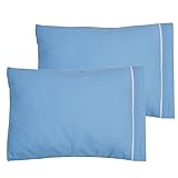 Angel Dreams 2-Pack Toddler Pillowcases 13x18. Cotton. Machine Washable (Blue)