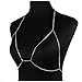 Zealmer Created Crystal Rhinestone Women Harness Body Jewelry Bikini Bra Crossover Belly Waist Chain Silver