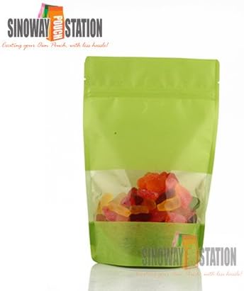 Rice Paper Stand up Zip Pouch (250ct) (12-16oz, Lime)