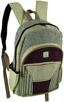 Everest Wings Maroon and Grey Striped Organic Hemp Backpack