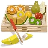 Melissa & Doug Cutting Fruit Set - Wooden Play Food Kitchen Accessory
