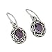 NOVICA Artisan Handmade Amethyst Dangle Earrings Woven Sterling Silver Purple India Birthstone [1.2 in L x 0.5 in W] ' Indian Basket'